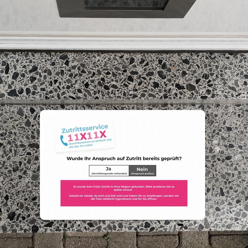 Registration for vaccination satire doormat in 40 x 60 cm