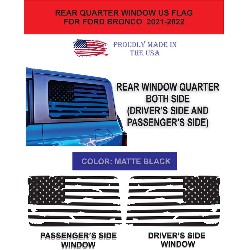Compatible with Ford Bronco (4 Door) 2021-2023 | Precut American