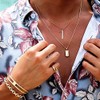 Juraice Hawaiian Jewelry Necklace Plate Scroll Wave Stone Cubic Zirconia