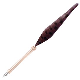 Gullor Vintage Feather Quill Pen, Nuture Feather Dip Pen with Gift Box, Black & Purple