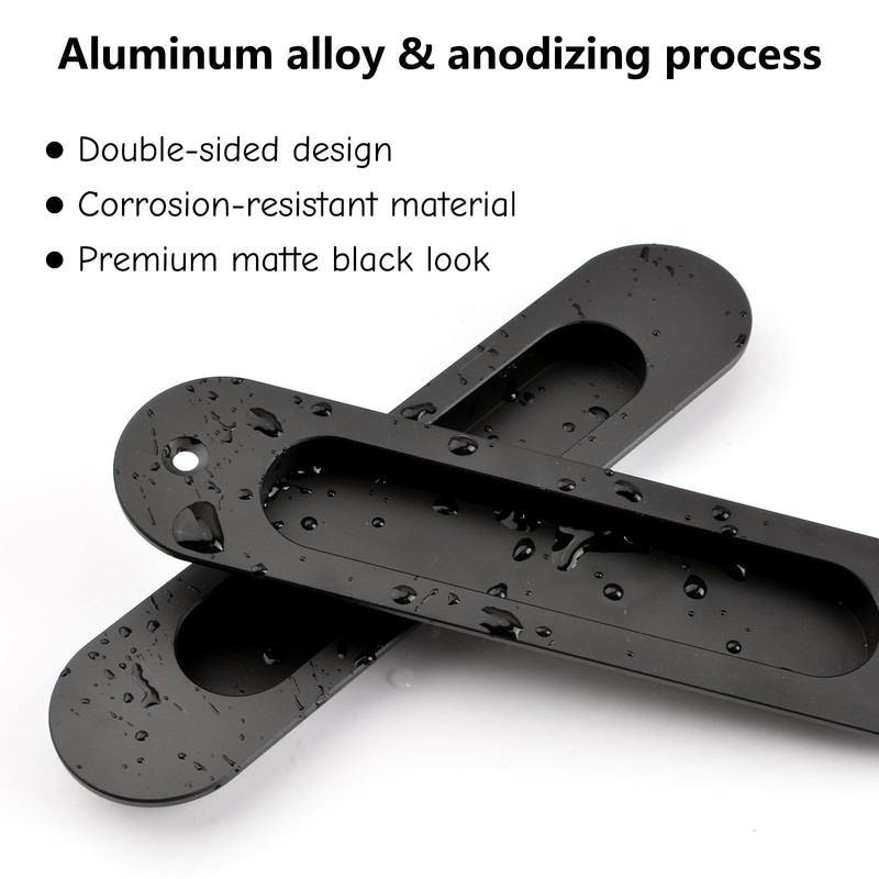 MOROBOR Double Sided Hardware Set Handle, 2pcs Oval Embedded Sliding