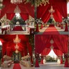 20ftx20ft Red Backdrop Ceiling Drapes,4Panels 20ft Height Wrinkle Free Tent