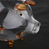 Transparent Glass Pig Coin Saver Bank Piggy Money Saving Box