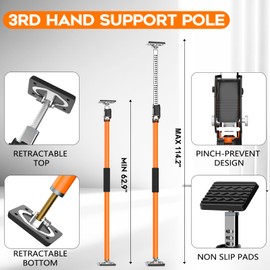 HOLOTHURIAN Cabinet Jack Support Pole, 62.9-114.2 inches Third Hand Tools Adjustable Support Pole, 3rd Hand Support System for Upper Cabinet Installation, 330 LB Capacity, 2-Pack