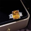 Psiroy Women's 925 Sterling Silver Plated Emerald Cut Simulated Citrine