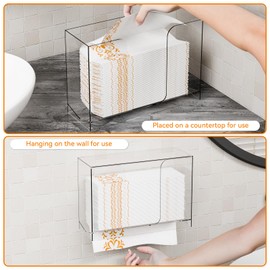 Cq acrylic Multifold Paper Towel Dispenser & Box for Bathroom,Home,Counter Top and Kitchen,Clear Guest Towel Napkin Holder for C-Fold, Z-Fold,Trifold,Folded,Multifold Paper Hand Towel Dispenser,1 PCS