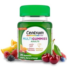 Centrum Centrum MultiGummies, Gummy Multivitamins for Adults with Cherry, Berry & Orange Natural Fruit Flavouring, Includes essential vitamins D, B12 & C, 30 ct