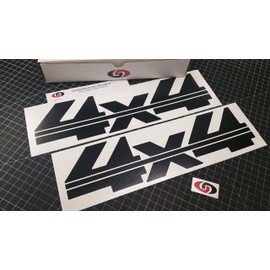 4x4 Decals (2pk) C/K Truck Bedside Lined Stickers 15" Fits 1988-1998 Chevy Silverado C1500 K1500 C2500 K2500 (Gloss Blackout)