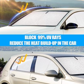 XCBYT Car Sun Protection Front Windscreen Side Window for VW Golf 7 2015-2021, Windscreen Rear Window Car Window Sun Protection Window Blackout, Privacy Screen Curtain Heat Protection Camping