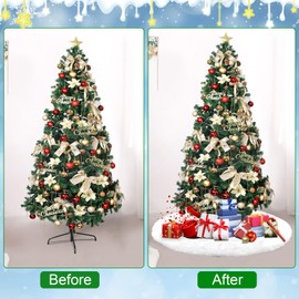 Yueshop Christmas Tree Skirt Long Snow Plush Christmas Tree Skirt Base Floor Mat Cover XMAS Party Decor