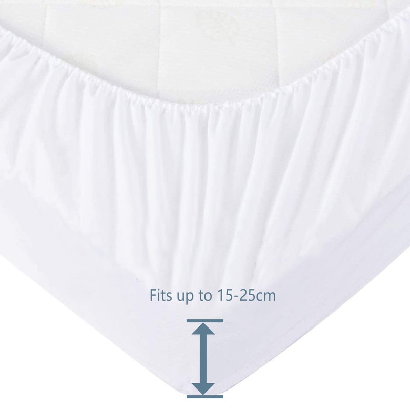 Bedecor Waterproof Mattress Protector 100 x 200 cm, Cotton, Hygienic