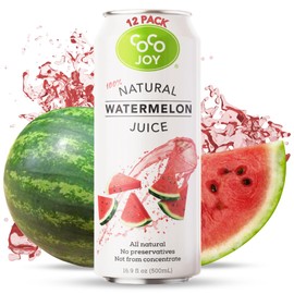 CoCo Joy 100% Natural Watermelon Juice, (12-Pack) Low-Calorie Watermelon Drink