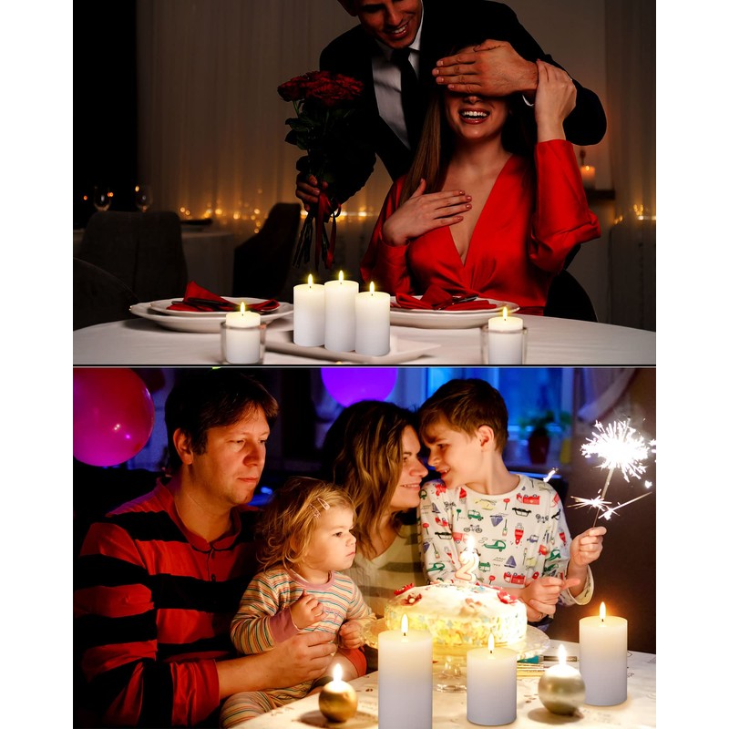 White Flameless Candles Set 6 Pack White LED Candles with