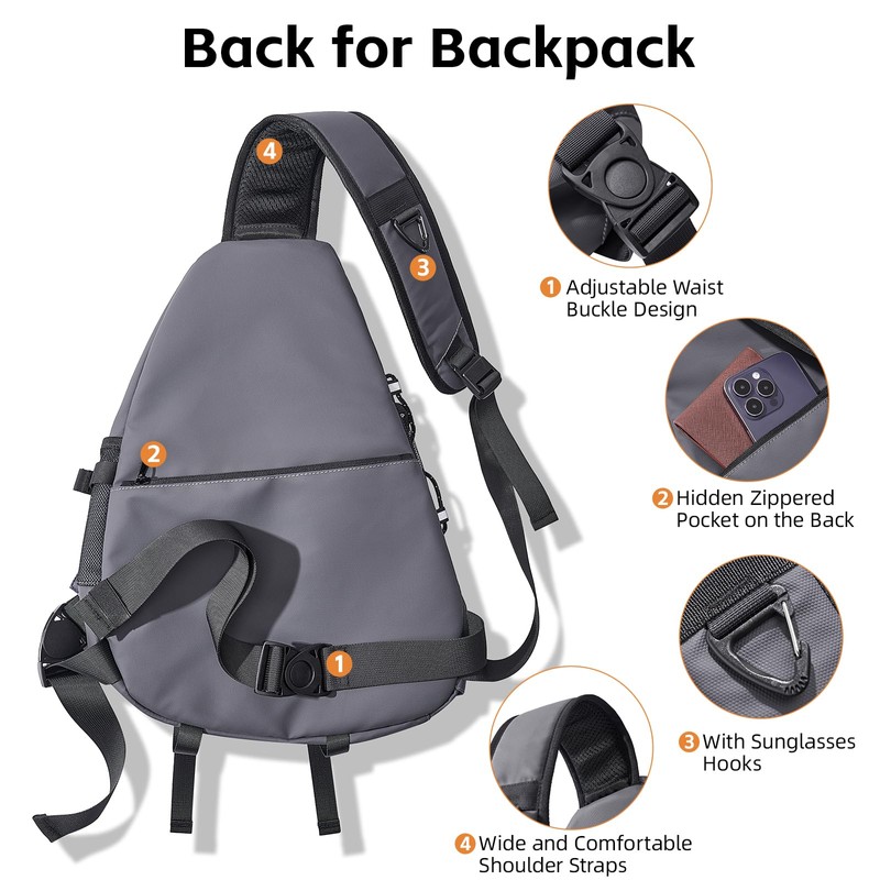 TANGCORLE Sling Shoulder Bag Crossbody Shoulder Sling Backpack Hiking Chest