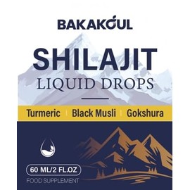 Pure Himalayan Shilajit Liquid Drops with Ashwagandha,Turmeric,Black Musli for Enhanced Energy & Immune Support,Shilajit for Men,Sugar-Free,2 Fl.Oz