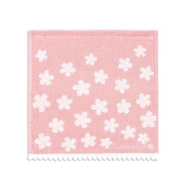 JILL STUART Corore Towel Handkerchief, Pink, Flower, Full Fee Cotton, 58-1890070, Approx. 9.8 x 9.8 inches (25 x 25 cm)