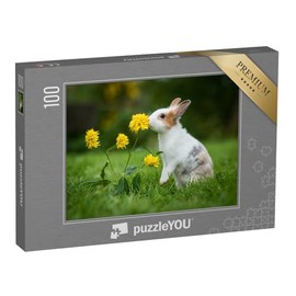 puzzleYOU: 100 Piece Little Curious Rabbit - Puzzle Collection Rabbits, Farm Animals