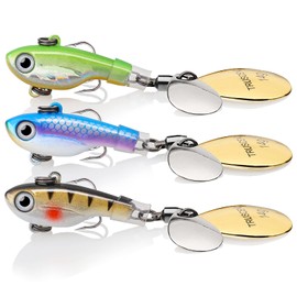 TRUSCEND Fishing Lures Rotating Tail Spinner Jigs Swimbaits Bass Trout Fishing Baits Metal Vibration Spoon Freshwater Saltwater