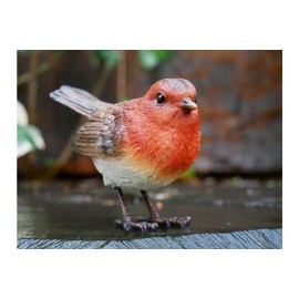 Homes on Trend Garden Robin Bird Ornament Statue Decorative Birds Décor Resin Freestanding