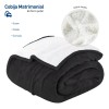 Bluelander Cobija Matrimonial Borrego Cobertor Franela Suave Calientita Color Negro