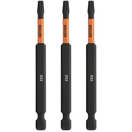 Railer Double Square #2 Impact Driver Bits - 8 Point Star Bits for Trailer Screws. S2 Steel, 3-1/2 Inch Power Bits (3 Pack)