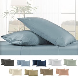 100% Egyptian Cotton Pillow Cases King Size - 2 Pcs, 1000 Thread Count Egyptian Cotton, Luxury Bed Pillow Covers, Suitable for Home,Hotels, Hospital Use, 20x36, French Blue