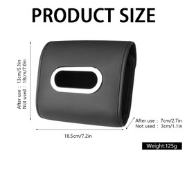 FDEETY PU Leather Car Tissue Box Tissue Holder Napkin Clip Hanging Box Car Tissue Holder Black