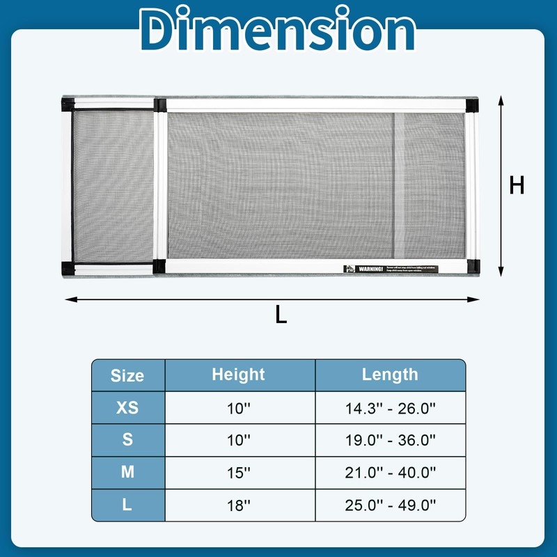 Yoochee Expandable Window Screen, 2 Pack Adjustable Window Screen (15"
