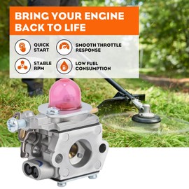 Hipa 753-06190 Carburetor for Troy Bilt TB22 TB22EC TB32EC TB80EC TB225 TB80EC Craftsman 25cc Bolens BL110 Trimmer Weedeater 75306190 WT973 WT-973 Carb