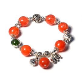 Ruishupin Natural crystal bracelet,South Red Bracelet 12mm bead silver accessories bracelet for women, Jewelry Healing Bracelets Bring Luck and happyness Prosperity. a blessing gift, 6.8, Stone, Agate