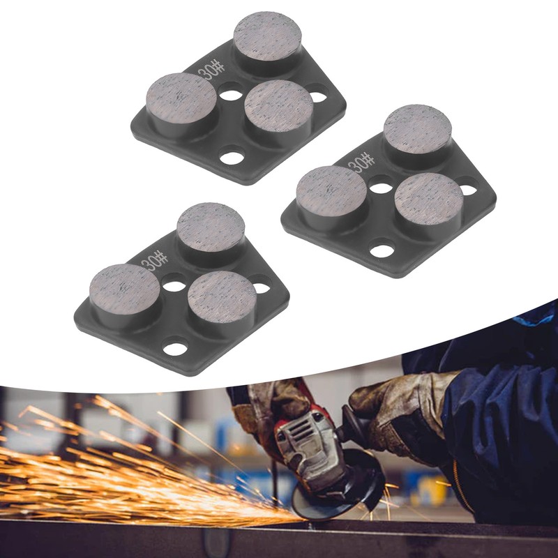 3Pcs Diamond Grinding Shoes Trapezoid Concrete Floor Cutting 3 Cylinder