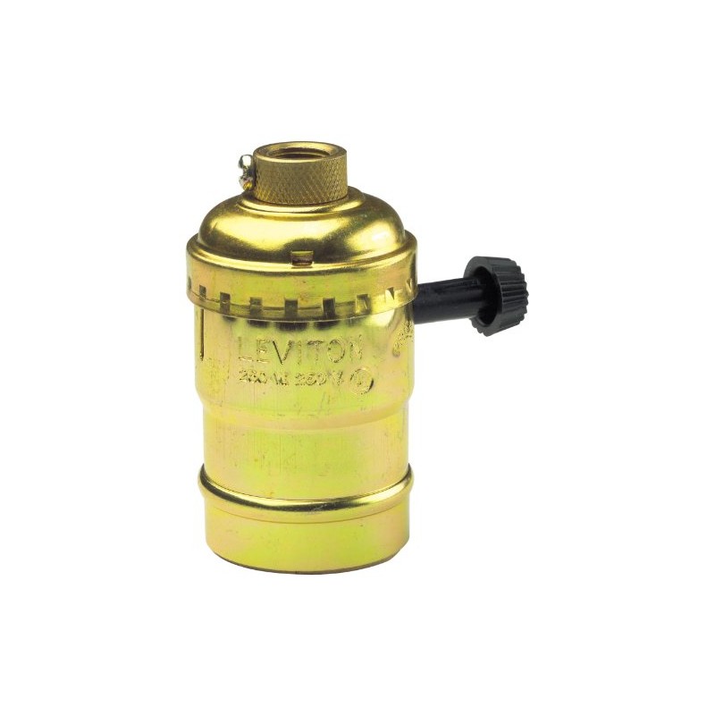 Leviton Electrolier 2-Circuit Lamp Holder, 250 W, Incandescent, Medium, Brass,