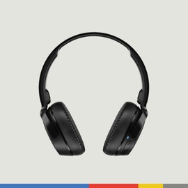 Skullcandy Riff Wireless 2 On-Ear Bluetooth Headphones, Up to 34 Hrs Battery, Foldable Lightweight Design, Convenient for Travel with Included 3.5mm AUX Cable, Microphone for iPhone Android - Black