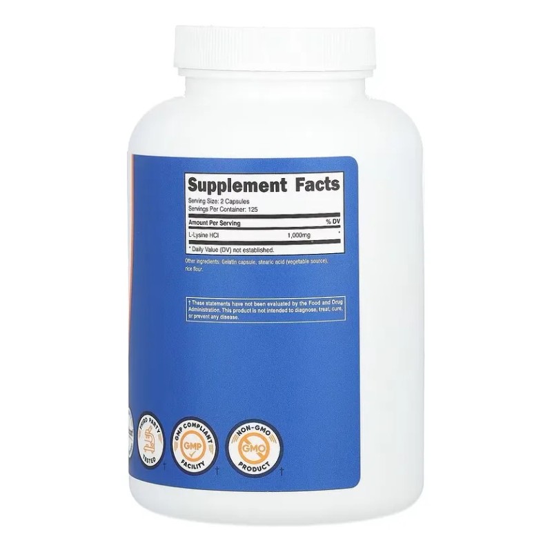 L-lisina L-lysine 250 Tabletas 1,000mg Aminoacido Eg L04 Sabor ND