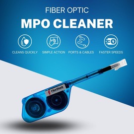 Fibershack - MPO Fiber Cleaner - Rotating MTP Cleaner Pen for Quickly Cleaning Ferrules & Cables - Data Center MPO Connector Cleaner & MPO Cable Cleaner. Also Cleans QSFP Transceivers