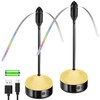 GUSTYLE 2 Pack Fly Fans for Tables with LED Light,