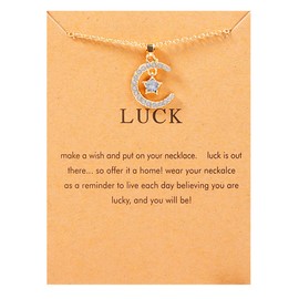 12 Birth Month Necklace Moon and Star Pendant Necklace Birthday Gifts for Women Teen Girls (April)