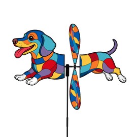 Dachshund Petite Spinner Outdoor, Dachshund Dog Wind Spinner for Yard and Garden