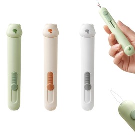 Mulomir 3 in 1 Needle Threader Seam Ripper with Needle Storage, Pluggable Needle Threader, Needle Threader Seam Separating Tool, Stretchy Remover Needle Threading Tool