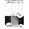 Muchuu Ball Point L-Shaped Hex Wrench Set, Chrome Vanadium Steel,