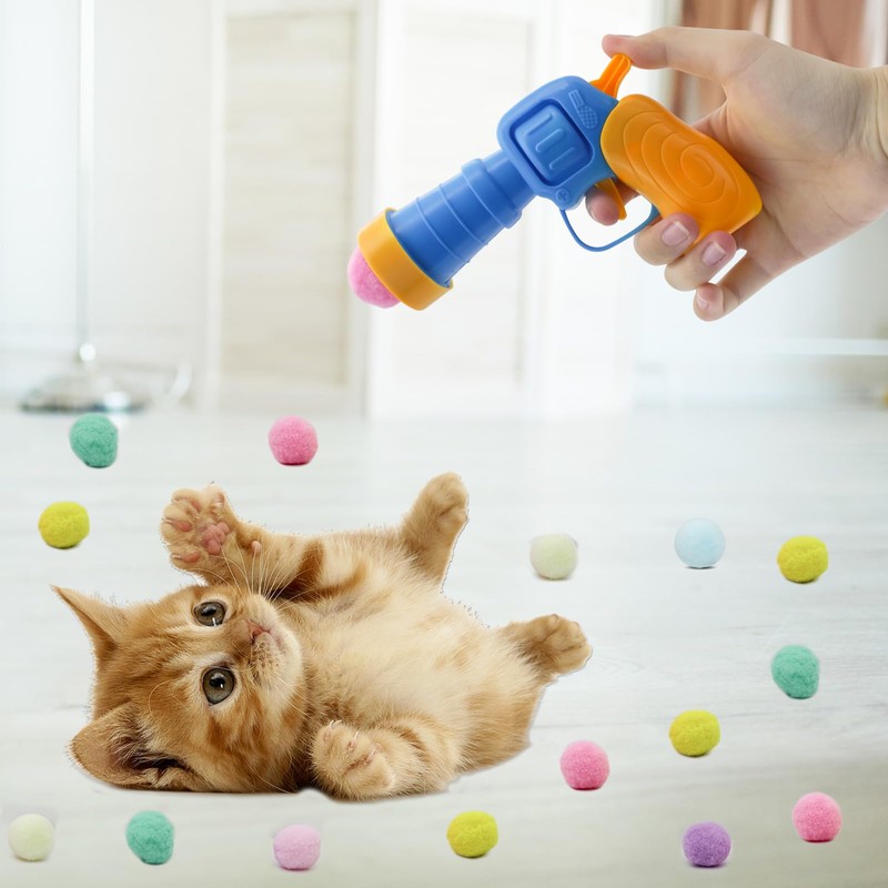 Andiker Cat Toy Balls Set, 30pcs Plush Cat Pom Pom
