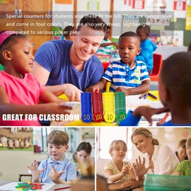 Plastic Poker Chips Poker Chip Set with Storage Box,Denomination Printed Casino Style Chip for Texas Home Game Holdem Poker Nights,Blackjack or Roulette Games,Casino Parties (160 pcs) (480 pcs)