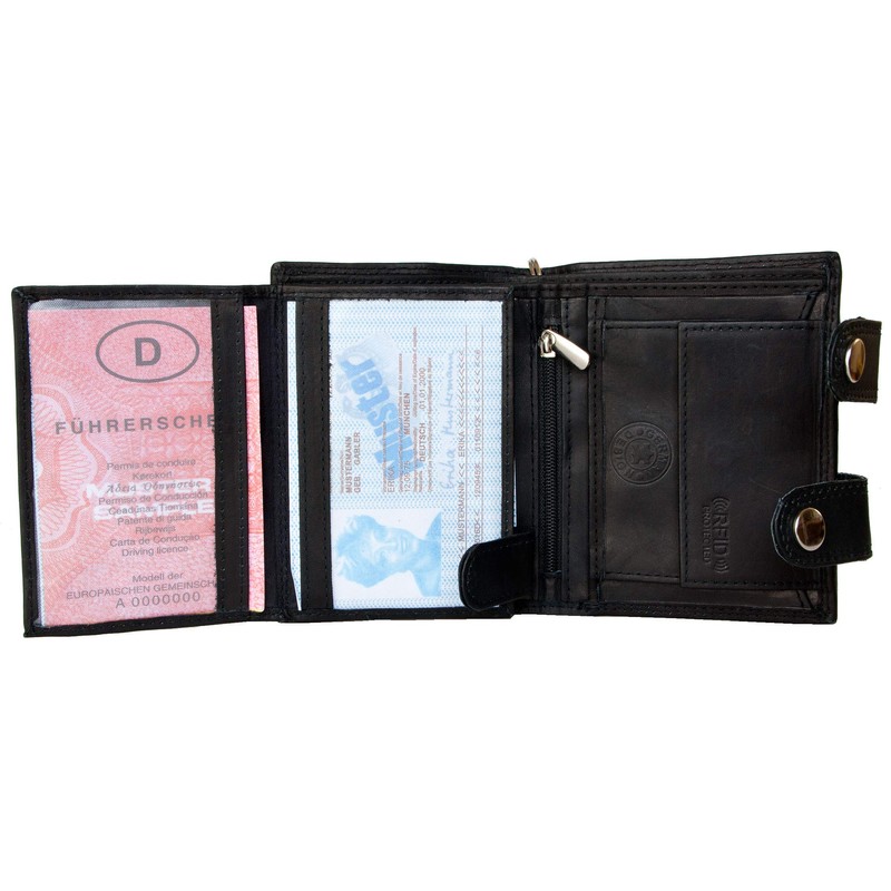 Men's RFID Biker Wallet with 45 cm Long Metal Chain