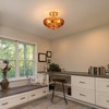 Semi Flush Mount Ceiling Light Fixture, Amber Glass 3-Light Modern