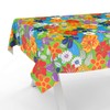 Fabric Tablecloth, Washable, Cotton Polyester Tablecloth, Colourful Flowers, 100 x