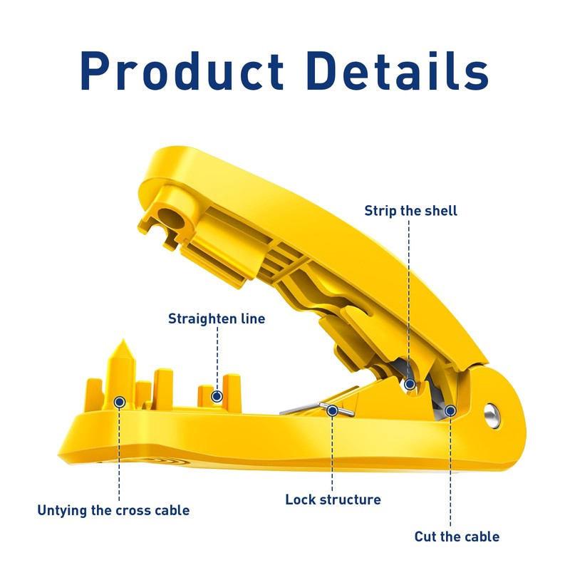 4-in-1 RJ45 Cable Stripper - Wire Stripper Tool Wire Straightener