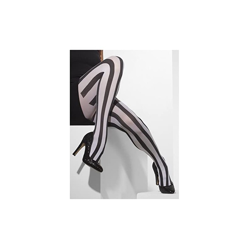 Fever Black and White Striped Tights