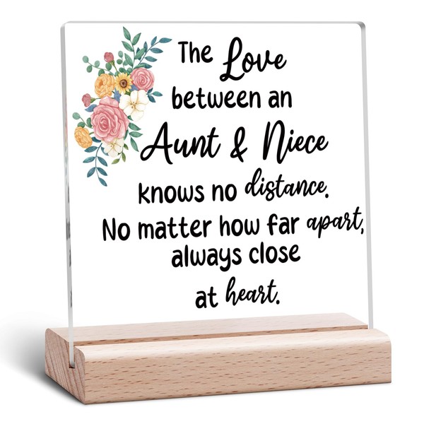 Aunt Gifts from Niece Acrylic Plaque Aunt Birthday Desk Decor