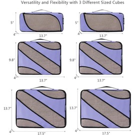 BAGAIL 6 Set Packing Cubes,Travel Luggage Packing Organizers(6Set Lavender)