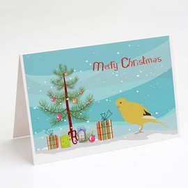 Border Canary Merry Christmas Greeting Cards and Envelopes Pack of 8